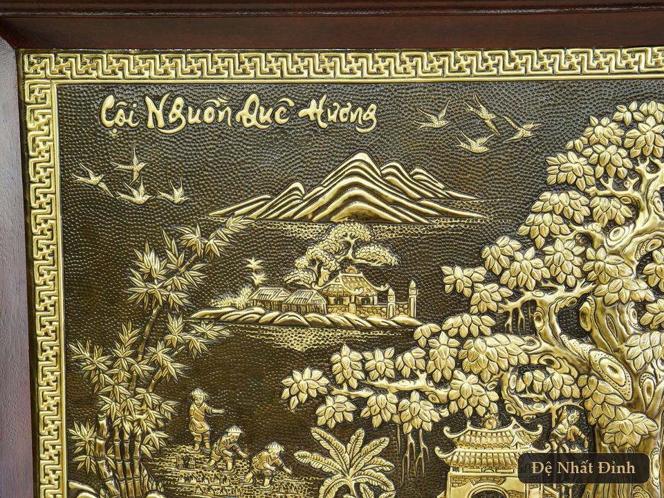 Tranh phù điêu đồng và tranh chữ Cha Mẹ